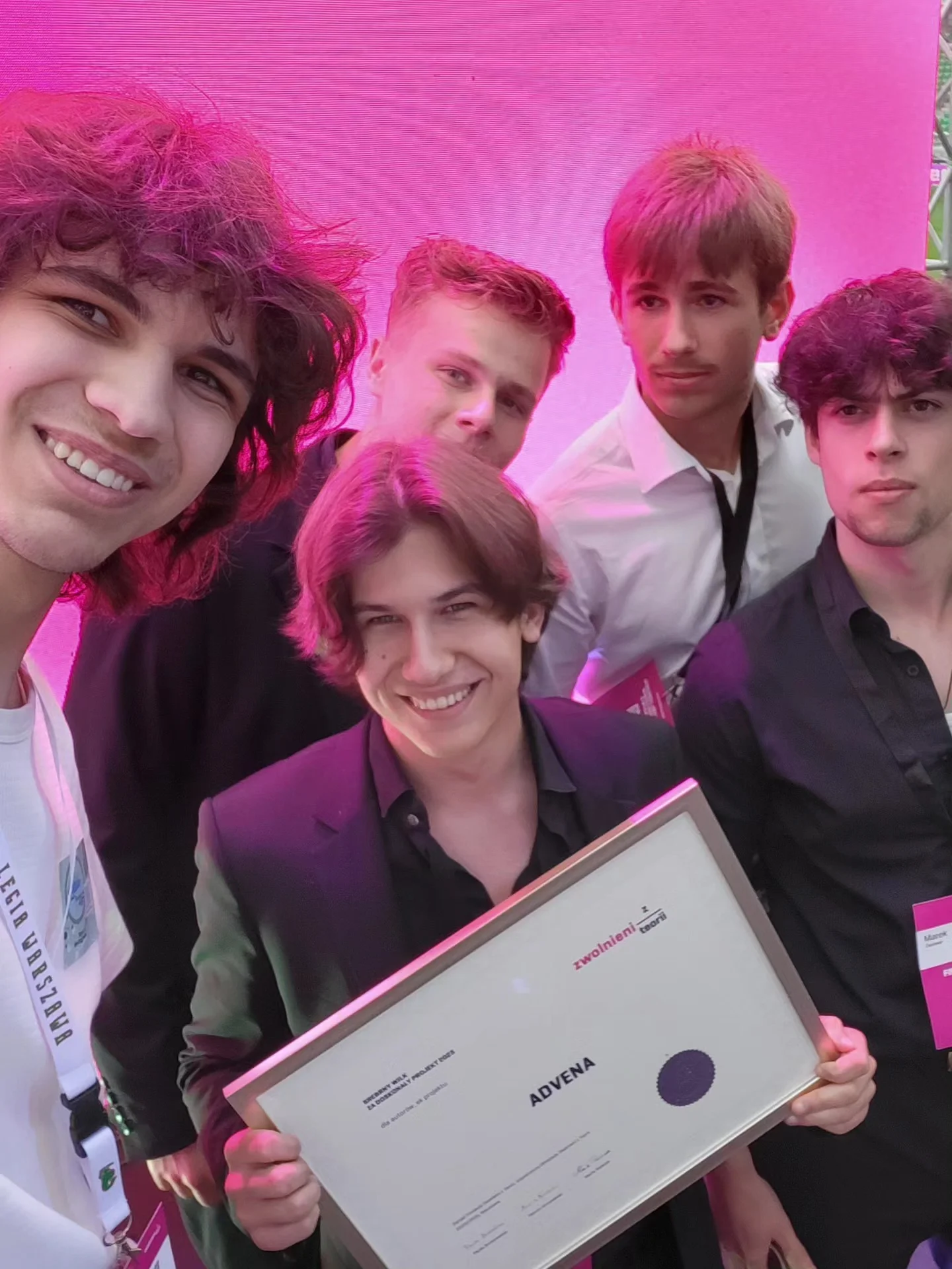 The Advena team with the Silver Wolf diploma